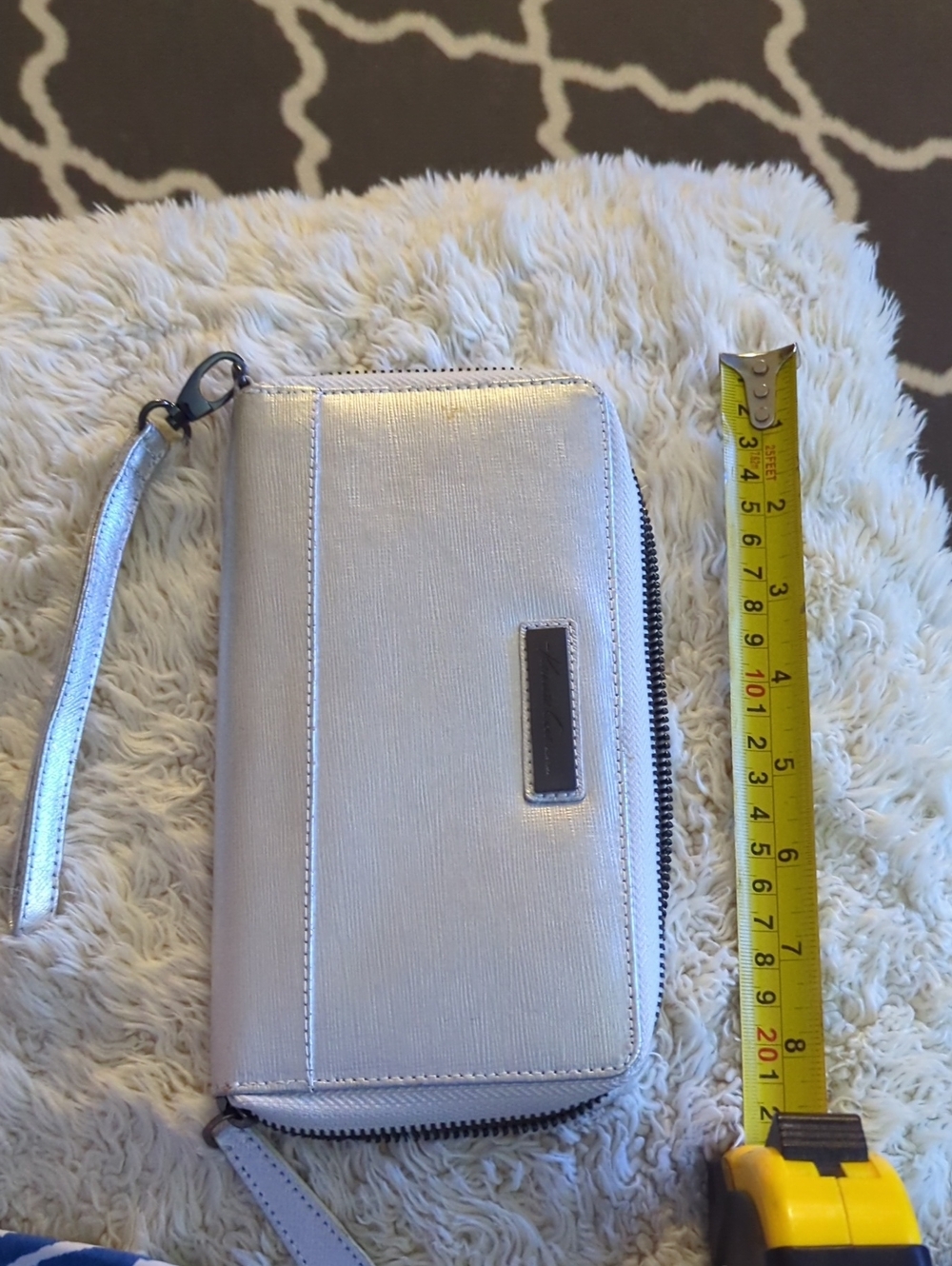 Kenneth Cole Metallic Silver Wristlet Phone Case